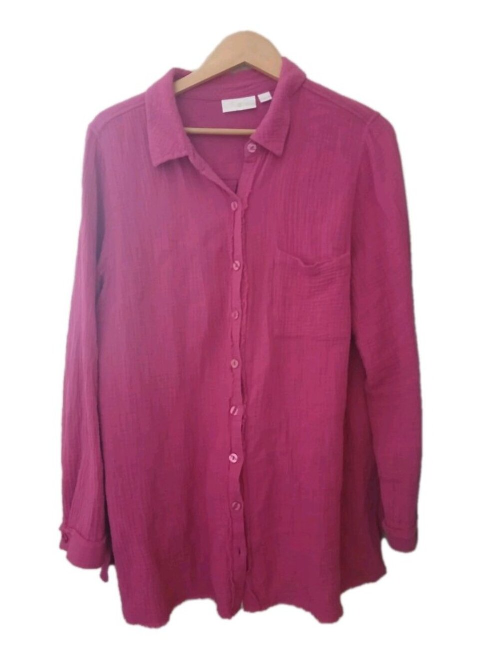 Belle by Kim Gravel Gauzy Cotton Button Up Top